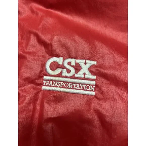 CSX Transportation Men's Jacket Large Full Zip Windbreaker Red Freight Retro - Picture 6 of 12